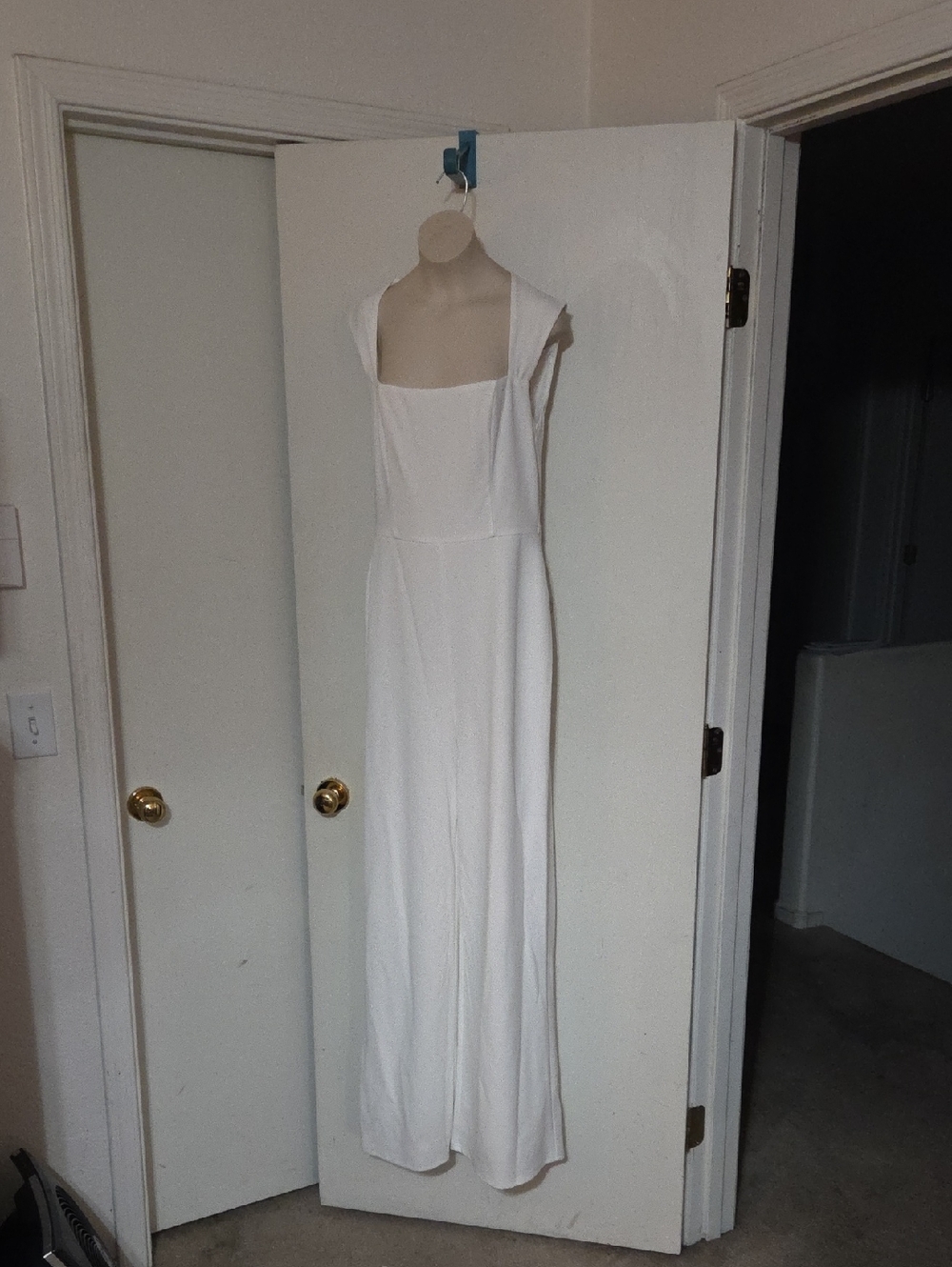 Lulu's White Square-Neck Maxi Jumpsuit